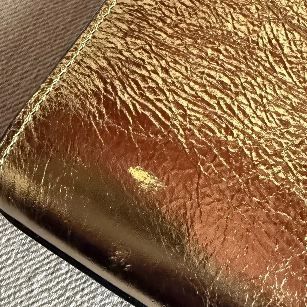 Yves Saint Laurent Black and Gold Leather Wallet - Picture 4 of 6